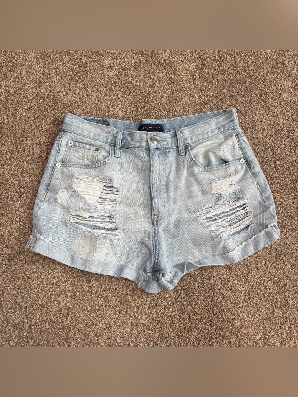 Aeropostale Light Blue Denim Jean Mom Shorts
